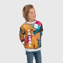 Свитшот детский Roblox Logo Color, цвет: 3D-белый — фото 2