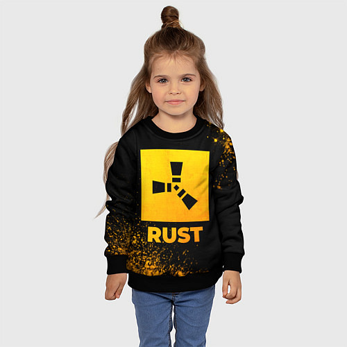 Детский свитшот Rust - gold gradient / 3D-Черный – фото 4