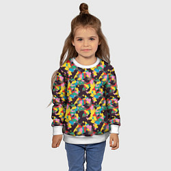 Свитшот детский Модный красочный камуфляж, цвет: 3D-белый — фото 2
