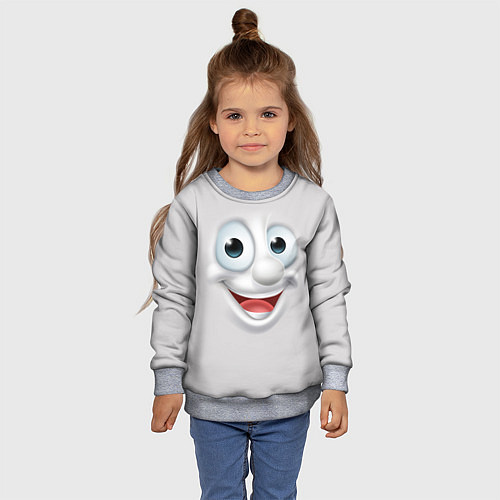 Детский свитшот Милая улыбка / 3D-Меланж – фото 4