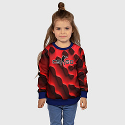 Свитшот детский CS GO black red abstract, цвет: 3D-синий — фото 2