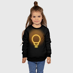 Свитшот детский Неоновая лампа, цвет: 3D-черный — фото 2