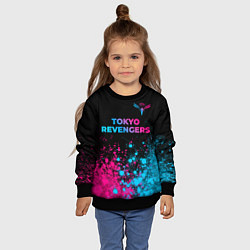 Свитшот детский Tokyo Revengers - neon gradient: символ сверху, цвет: 3D-черный — фото 2