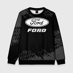 Детский свитшот Ford speed на темном фоне со следами шин