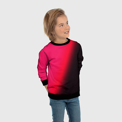 Детский свитшот Градиент ярко-розовый / 3D-Черный – фото 3