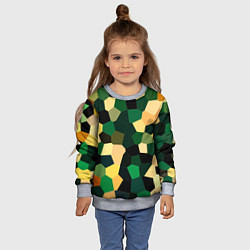 Свитшот детский Мозаика зелёный, цвет: 3D-меланж — фото 2