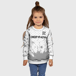 Свитшот детский CreepyPasta glitch на светлом фоне: символ сверху, цвет: 3D-белый — фото 2