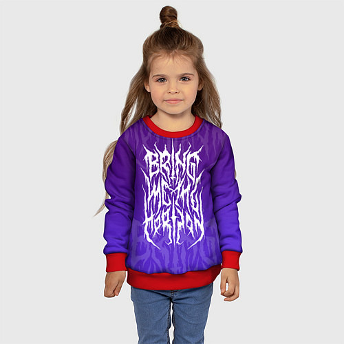 Детский свитшот Bring Me The Horizon Lettering / 3D-Красный – фото 4