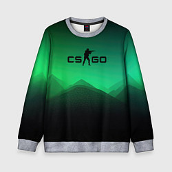Свитшот детский CS GO green black background, цвет: 3D-меланж