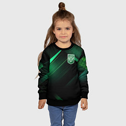 Свитшот детский Герб РФ зеленый черный фон, цвет: 3D-черный — фото 2
