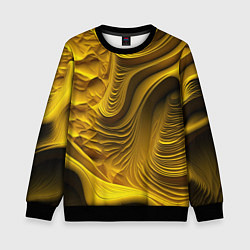 Свитшот детский Объемная желтая текстура, цвет: 3D-черный