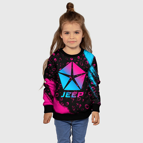 Детский свитшот Jeep - neon gradient / 3D-Черный – фото 4