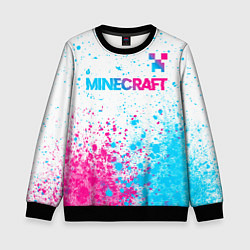 Детский свитшот Minecraft neon gradient style: символ сверху