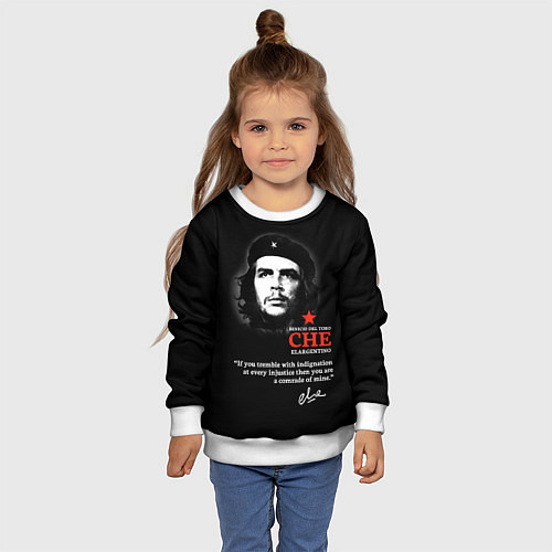 Детский свитшот Che Guevara автограф / 3D-Белый – фото 4