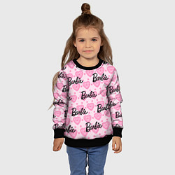 Свитшот детский Логотип Барби и розовое кружево, цвет: 3D-черный — фото 2