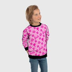 Свитшот детский Барби паттерн розовый, цвет: 3D-черный — фото 2