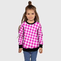 Свитшот детский Розовая клетка Барби, цвет: 3D-черный — фото 2