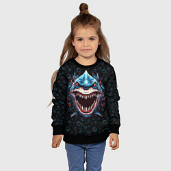 Свитшот детский Evil shark, цвет: 3D-черный — фото 2