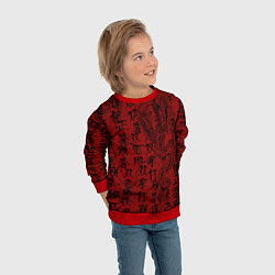 Свитшот детский Красный дракон и катана - иероглифы, цвет: 3D-красный — фото 2