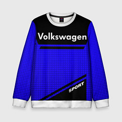 Свитшот детский Volkswagen sport blue, цвет: 3D-белый