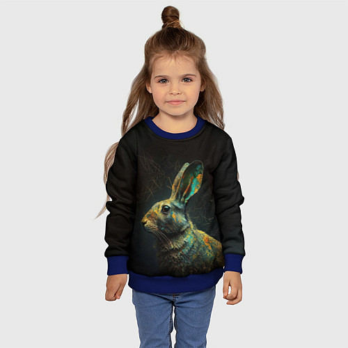 Детский свитшот Магический кролик / 3D-Синий – фото 4
