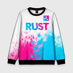 Детский свитшот Rust neon gradient style: символ сверху