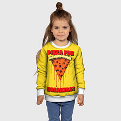 Свитшот детский Пицца - Фаст фуд, цвет: 3D-белый — фото 2