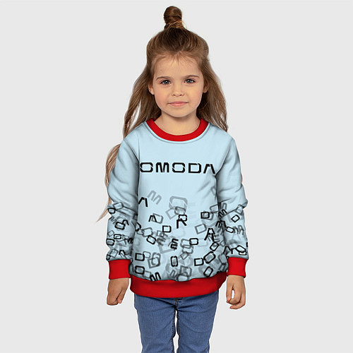 Детский свитшот Omoda letters pattern / 3D-Красный – фото 4