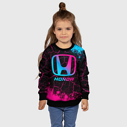 Свитшот детский Honda - neon gradient, цвет: 3D-черный — фото 2