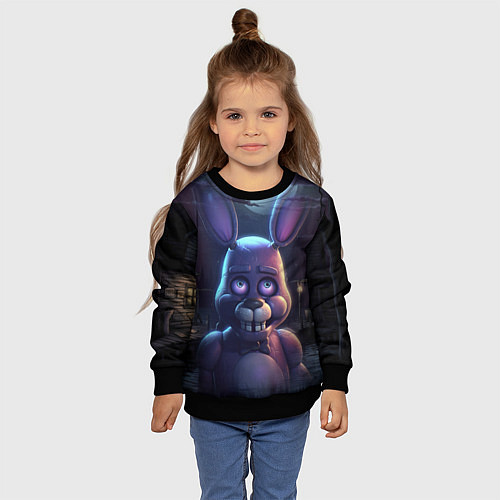 Детский свитшот Bonnie FNAF / 3D-Черный – фото 4