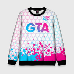 Детский свитшот GTA neon gradient style: символ сверху