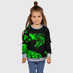Свитшот детский Зеленый светящийся дым, цвет: 3D-меланж — фото 2