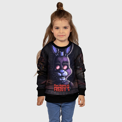 Детский свитшот Five Nights at Freddys Bonnie / 3D-Черный – фото 4