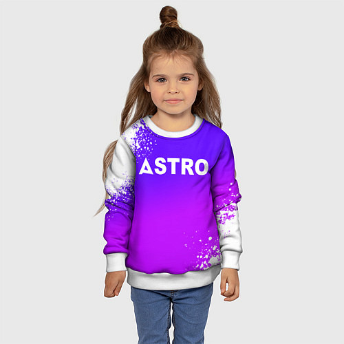 Детский свитшот Astro neon background / 3D-Белый – фото 4