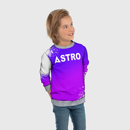 Детский свитшот Astro neon background / 3D-Меланж – фото 3
