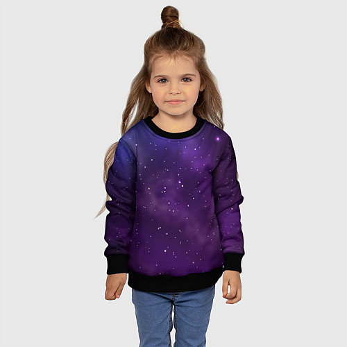 Детский свитшот Реалистичный космос / 3D-Черный – фото 4