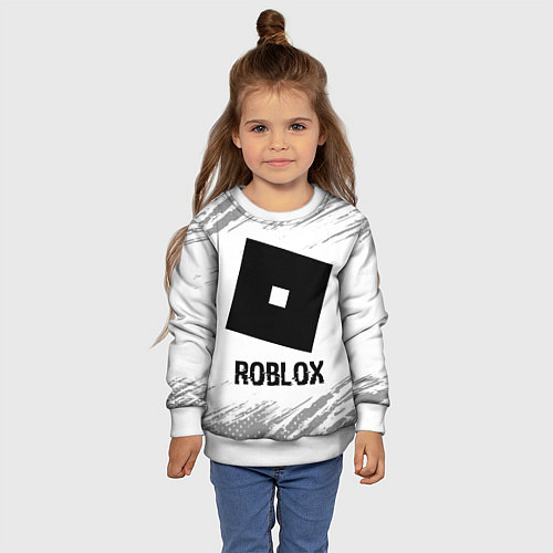 Детский свитшот Roblox glitch на светлом фоне / 3D-Белый – фото 4