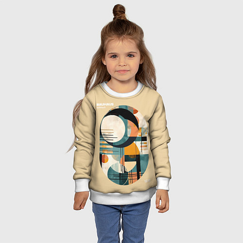 Детский свитшот Баухаус - Мысли ацтека / 3D-Белый – фото 4