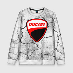 Свитшот детский Ducati - потресканная земля, цвет: 3D-белый