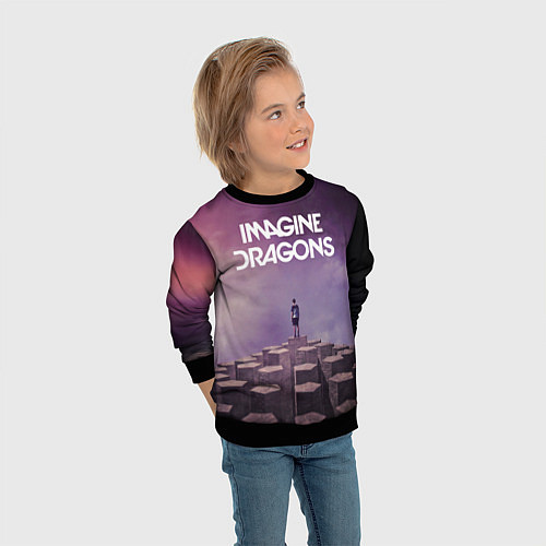 Детский свитшот Imagine Dragons обложка альбома Night Visions / 3D-Черный – фото 3