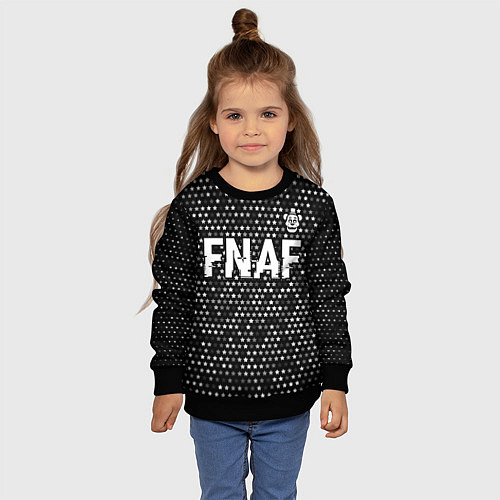 Детский свитшот FNAF glitch на темном фоне: символ сверху / 3D-Черный – фото 4
