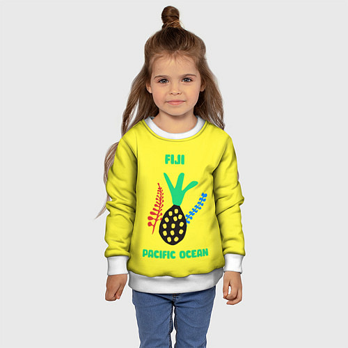 Детский свитшот Фиджи - Тихий океан / 3D-Белый – фото 4