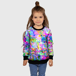 Свитшот детский Яркий неоновый абстрактный Glitch, цвет: 3D-черный — фото 2