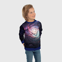 Свитшот детский Спиральная галактика в космосе, цвет: 3D-синий — фото 2