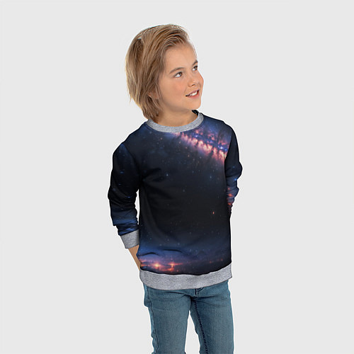 Детский свитшот Млечный путь в звездном небе / 3D-Меланж – фото 3