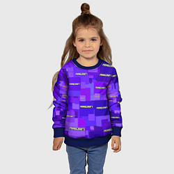 Свитшот детский Minecraft pattern logo, цвет: 3D-синий — фото 2