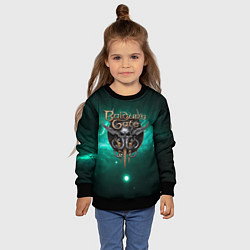Свитшот детский Baldurs Gate 3 logo green, цвет: 3D-черный — фото 2