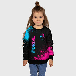 Свитшот детский Portal - neon gradient: надпись, символ, цвет: 3D-черный — фото 2