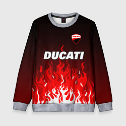 Свитшот детский Ducati- красное пламя, цвет: 3D-меланж