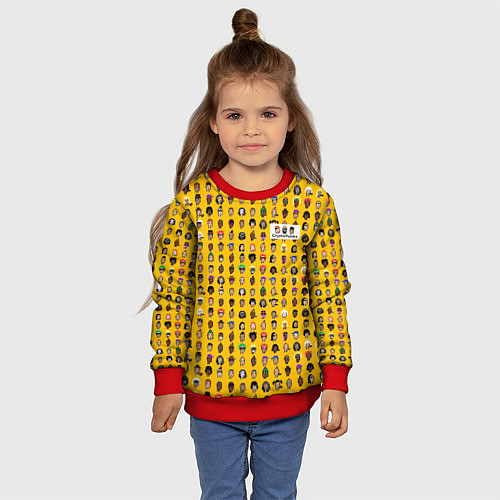 Детский свитшот Crypto Punks / 3D-Красный – фото 4